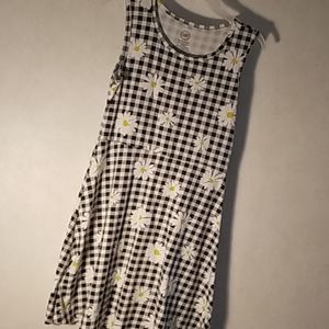 Black and white checkered sunflower dress
